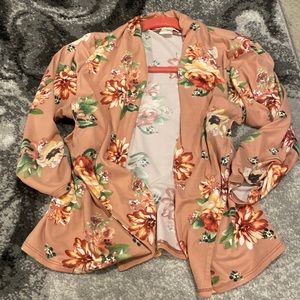 Flower blazer blouse stretchy size L